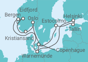 Itinerario del Crucero Alemania, Noruega, Dinamarca, Finlandia, Estonia, Suecia - MSC Cruceros