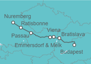 Itinerario del Crucero Danubio Azul (de Budapest a Nuremberg) Amadeus Silver III 5***** - Panavision