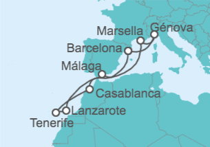 Itinerario del Crucero España, Marruecos, Francia - MSC Cruceros
