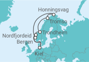 Itinerario del Crucero Magia de los Fiordos y Cabo Norte  - MSC Cruceros