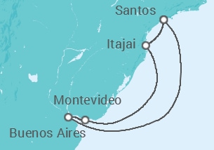 Itinerario del Crucero Brasil, Uruguay - Costa Cruceros