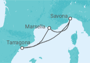 Itinerario del Crucero Francia, Italia - Costa Cruceros