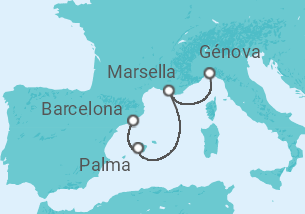 Itinerario del Crucero España, Francia - MSC Cruceros