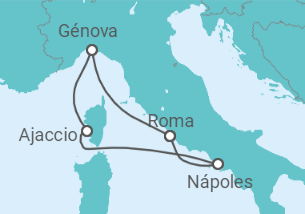 Itinerario del Crucero Italia, Francia TI - MSC Cruceros
