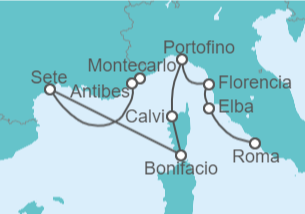 Itinerario del Crucero Mónaco, Francia, Italia - Hapag-Lloyd Cruises