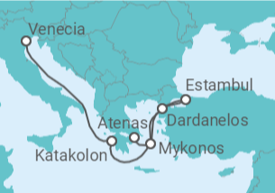 Itinerario del Crucero Grecia y Turquía - Holland America Line