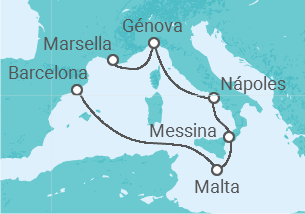Itinerario del Crucero Italia, Malta - MSC Cruceros