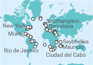 Itinerario del Crucero Vuelta al mundo  MSC Cruceros - MSC Cruceros