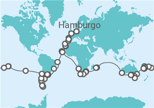 Itinerario del Crucero Vuelta al mundo 2023- Aida - AIDA