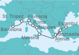Itinerario del Crucero Francia, Italia, Turquía - Oceania Cruises