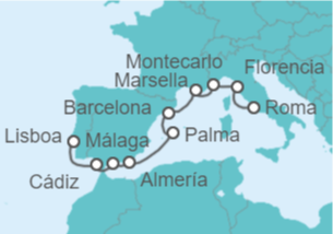 Itinerario del Crucero Desde Civitavecchia (Roma) a Lisboa - Oceania Cruises