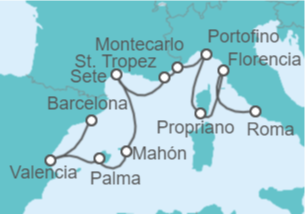 Itinerario del Crucero Desde Barcelona a Civitavecchia (Roma) - Oceania Cruises