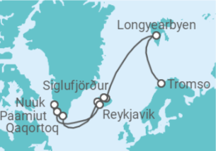 Itinerario del Crucero Groenlandia - Oceania Cruises