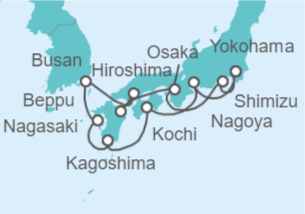 Itinerario del Crucero India, Japón, Corea Del Sur - Oceania Cruises