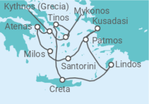 Itinerario del Crucero Grecia,  Turquía - Seadream Yacht Club