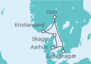 Itinerario del Crucero Noruega, Dinamarca - Royal Caribbean
