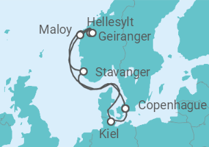 Itinerario del Crucero Tierra de los Vikingos  - Costa Cruceros