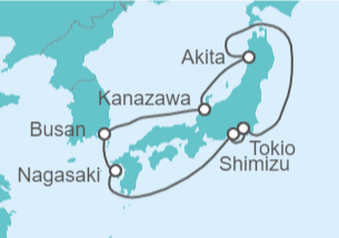 Itinerario del Crucero Circunnavegando Japón - Cunard