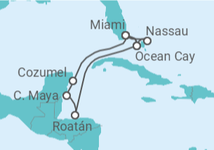 Itinerario del Crucero Bahamas, Estados Unidos (EE.UU.), Honduras, México TI - MSC Cruceros