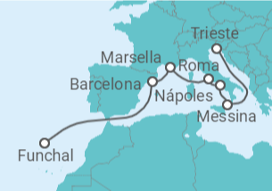 Itinerario del Crucero Italia, Francia, España - MSC Cruceros