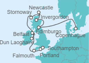 Itinerario del Crucero Islas Británicas - NCL Norwegian Cruise Line