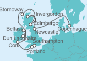 Itinerario del Crucero Islas Británicas - NCL Norwegian Cruise Line