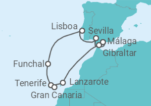 Itinerario del Crucero Islas Canarias - NCL Norwegian Cruise Line