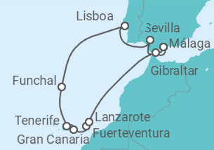 Itinerario del Crucero Islas Canarias - NCL Norwegian Cruise Line
