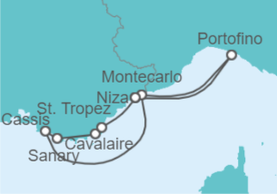 Itinerario del Crucero Italia, Mónaco, Francia - Seadream Yacht Club