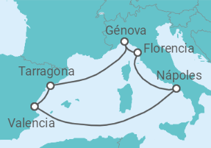 Itinerario del Crucero España, Italia TI - MSC Cruceros