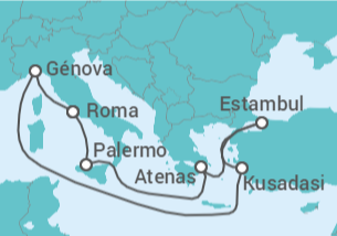 Itinerario del Crucero Italia, Turquía, Grecia TI - MSC Cruceros