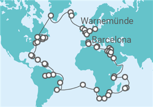 Itinerario del Crucero Vuelta al mundo  MSC Cruceros - MSC Cruceros