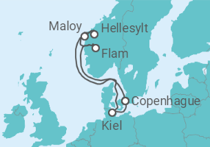 Itinerario del Crucero Dinamarca, Noruega TI - MSC Cruceros
