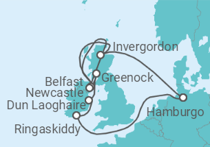Itinerario del Crucero Reino Unido - MSC Cruceros