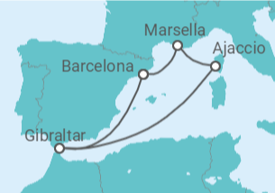Itinerario del Crucero Francia, Gibraltar - Princess Cruises