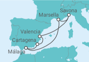 Itinerario del Crucero Mediterráneo - Costa Cruceros