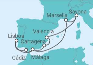 Itinerario del Crucero España, Italia, Francia - Costa Cruceros