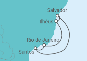 Itinerario del Crucero Brasil - Costa Cruceros