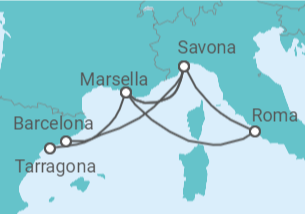 Itinerario del Crucero Francia, Italia - Costa Cruceros