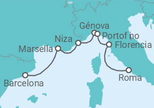 Itinerario del Crucero Francia, Italia - Royal Caribbean