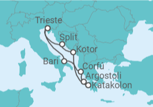 Itinerario del Crucero Belleza griega - Costa Cruceros