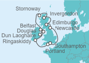 Itinerario del Crucero Reino Unido - Regent Seven Seas