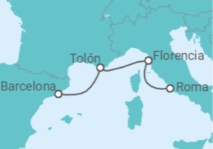 Itinerario del Crucero Tapiz mediterráneo  - Regent Seven Seas