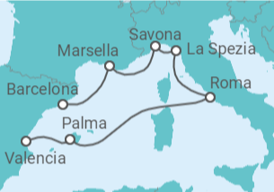 Itinerario del Crucero Mediterráneo inesperado - Costa Cruceros