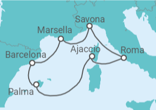 Itinerario del Crucero Italia, Francia, España - Costa Cruceros