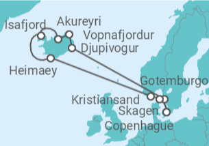 Itinerario del Crucero Islandia - Seabourn