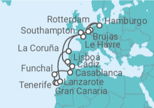Itinerario del Crucero Islas Canarias - MSC Cruceros