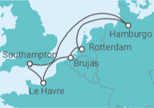 Itinerario del Crucero Francia, Reino Unido, Alemania, Holanda TI - MSC Cruceros