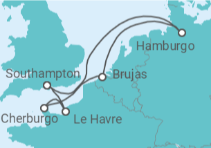Itinerario del Crucero Reino Unido, Alemania, Bélgica, Francia - MSC Cruceros