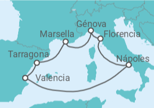 Itinerario del Crucero España, Francia, Italia - MSC Cruceros